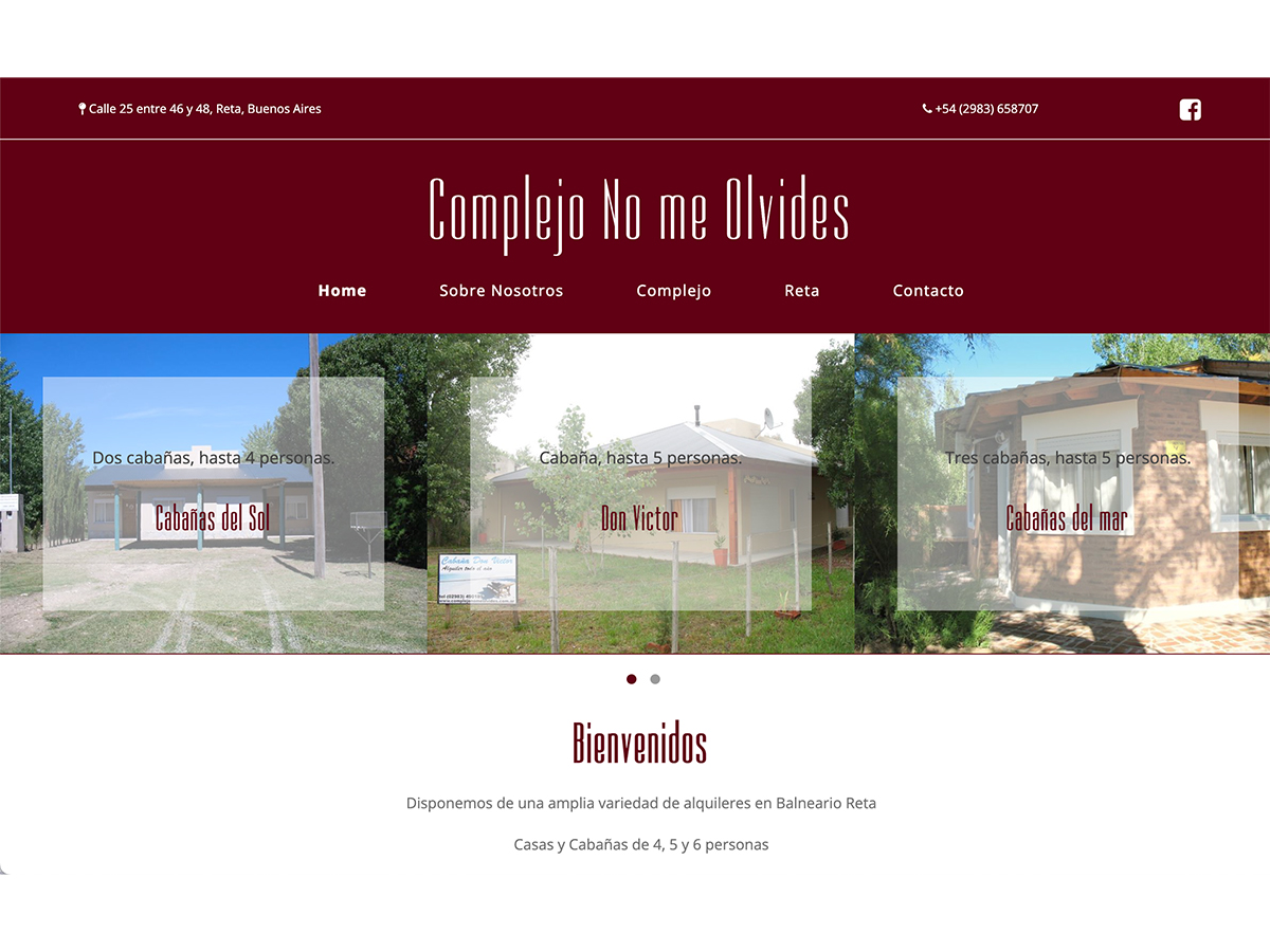Complejo No Me Olvides website preview