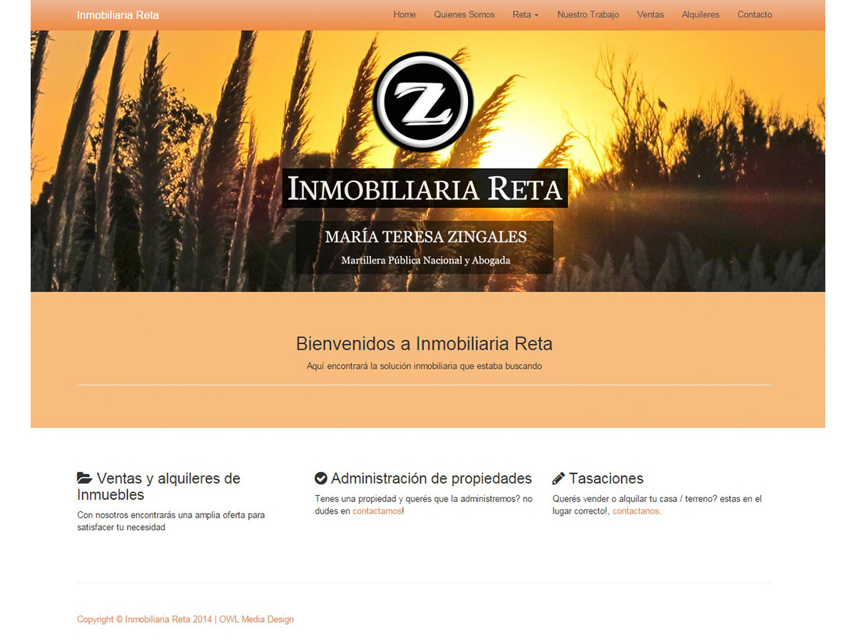 Inmobiliaria Reta website preview